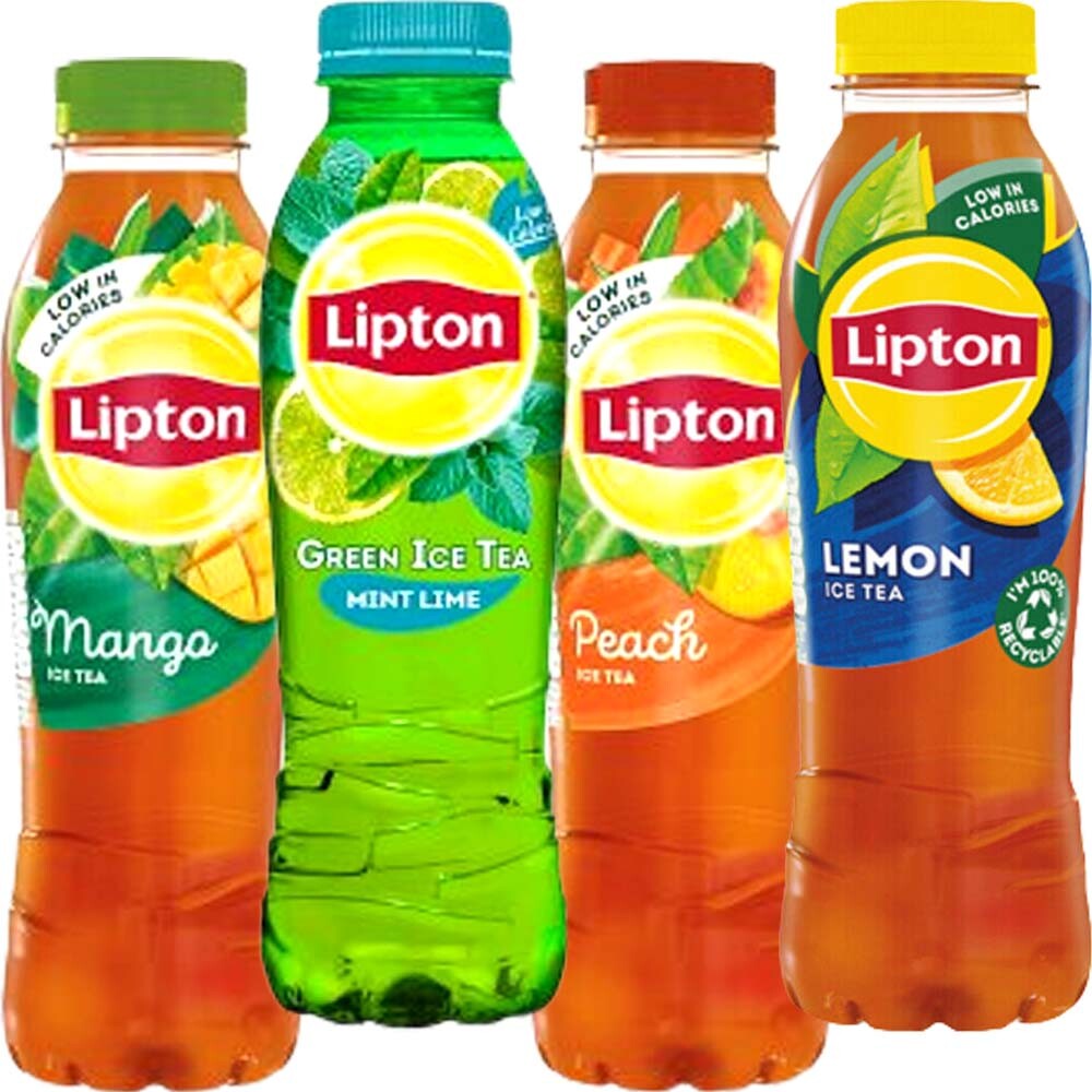 LIPTON ICE TEA - LEMON, PEACH, GREEN TEA SLEEK ,Mint & Lime FLAVOURS Drink  500ml