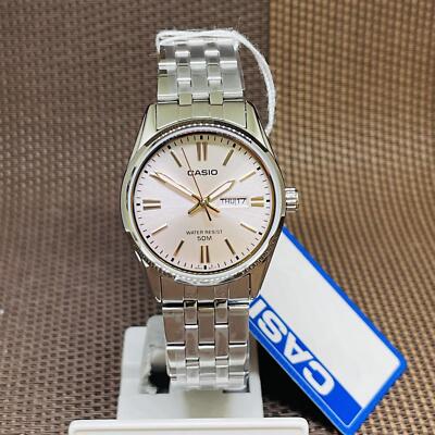 Casio LTP-1335D-4A Enticer Serie Rosa Analog Edelstahl Damen Lässige Uhr