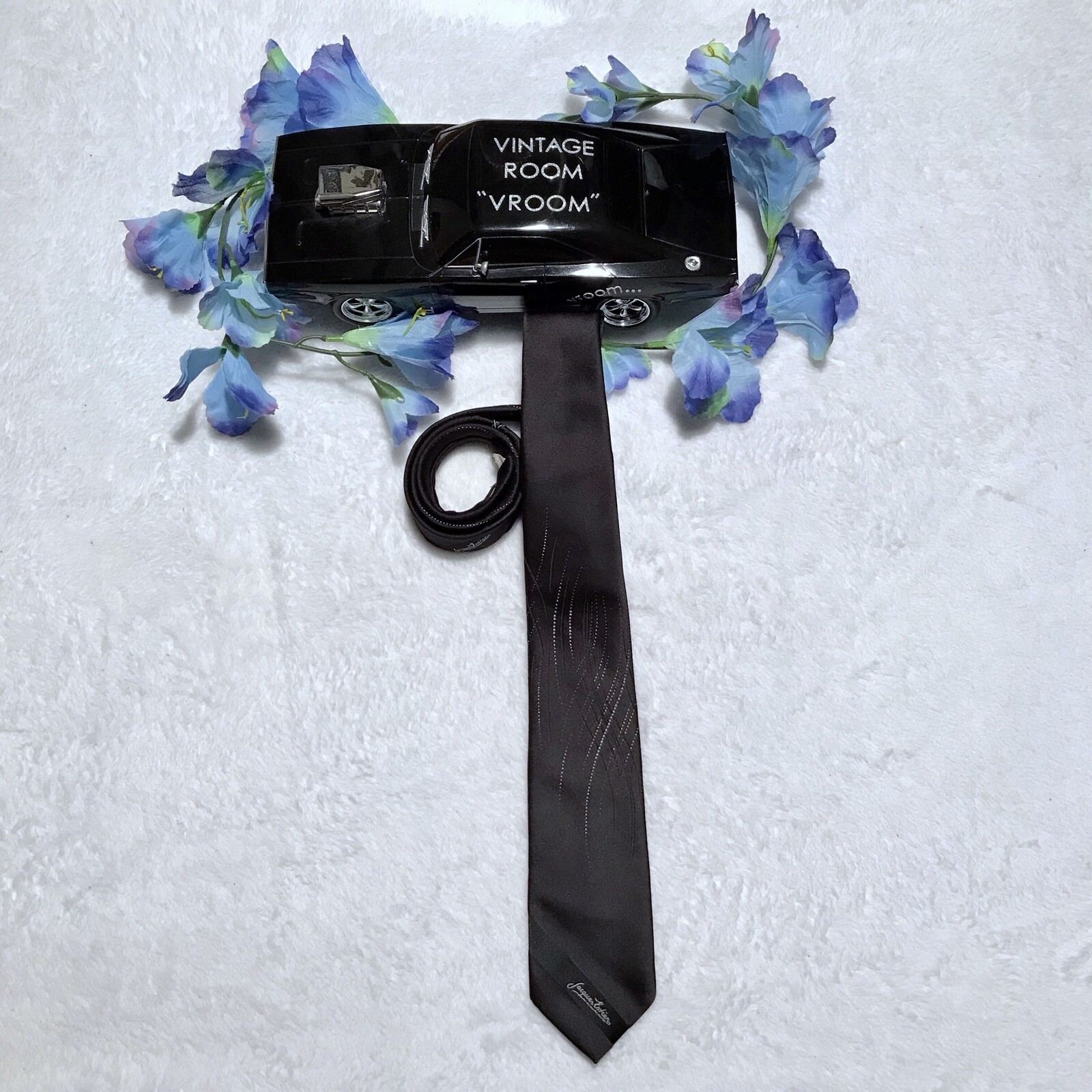 Jacques Estier Black with Multi Color Dotted Tie - image 1