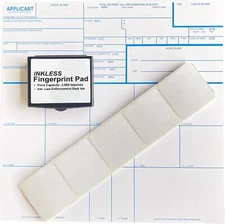 FD-258 Fingerprint Kit: 6 Applicant Cards, Ink, Correction Tabs and Directions