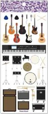 Violette Stickers 2 Sheets Rock Band Guitars Drum Speakers Music Instruments