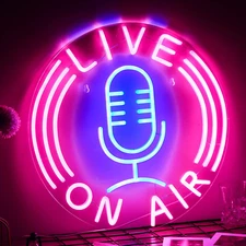 Live on Air Neon Sign Led Neon Signs Wall Decor Live on Air Neon Lights Usb Powe