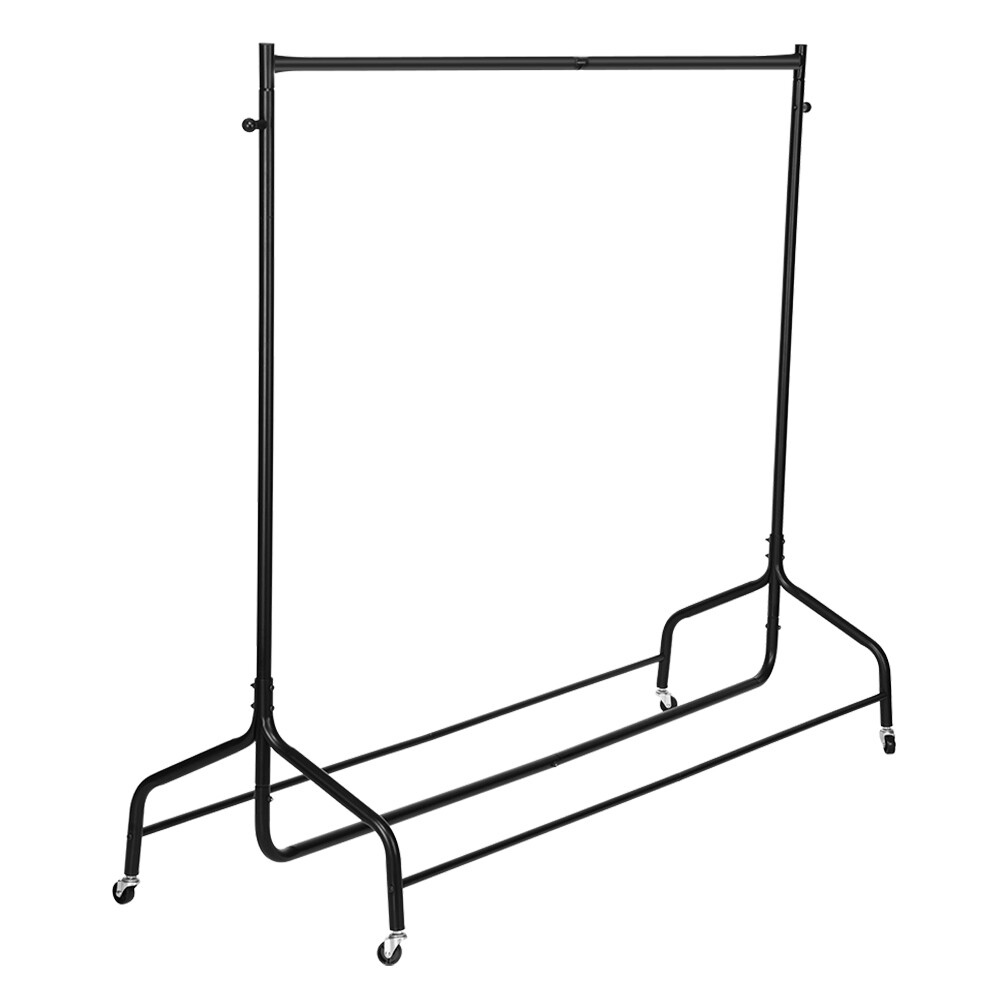 6FT Metal Coat Rack with Wheels Garment Storage Shelf Hanger Stand