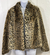 Women  s MADISON Jacket Size SMALL Leopard Print faux fur rt 98 NEW hh37 
