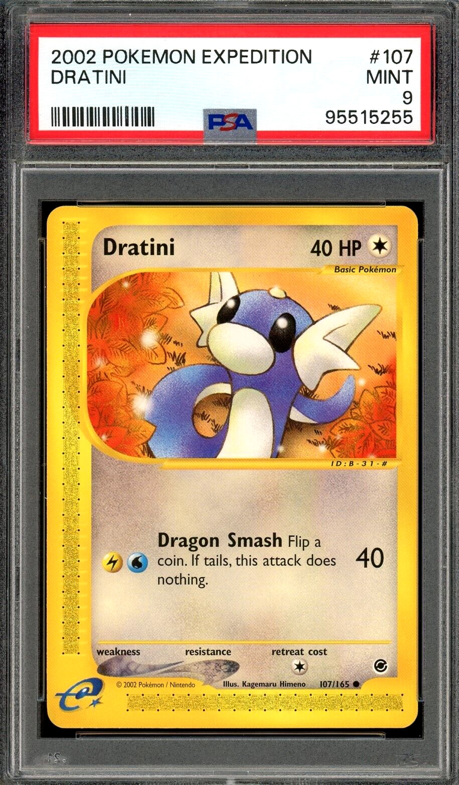 PSA 9 Mint Dratini E-Series Expedition 107/165 WOTC Vintage Pokemon Card