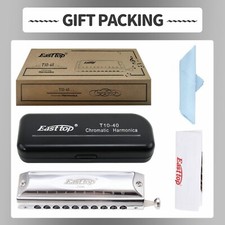 EASTTOP Chromatic Harmonica Key of C 10Holes 40Tones Professional Mouth Organ US