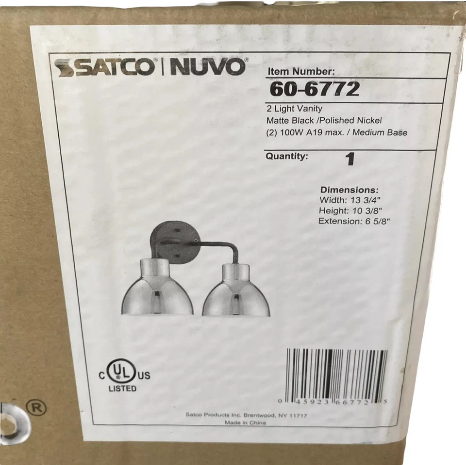 Nuvo Lighting 60/6772 Sloan 2 Light 14"W Bathroom Vanity Light - Black - Image 3 of 3