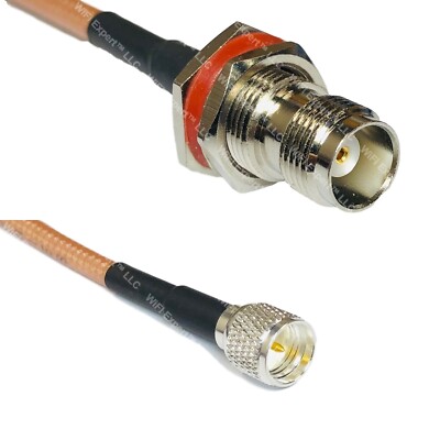 RG400 TNC FEMALE BULKHEAD to MINI UHF MALE RF Cable FAST-SHIP LOT
