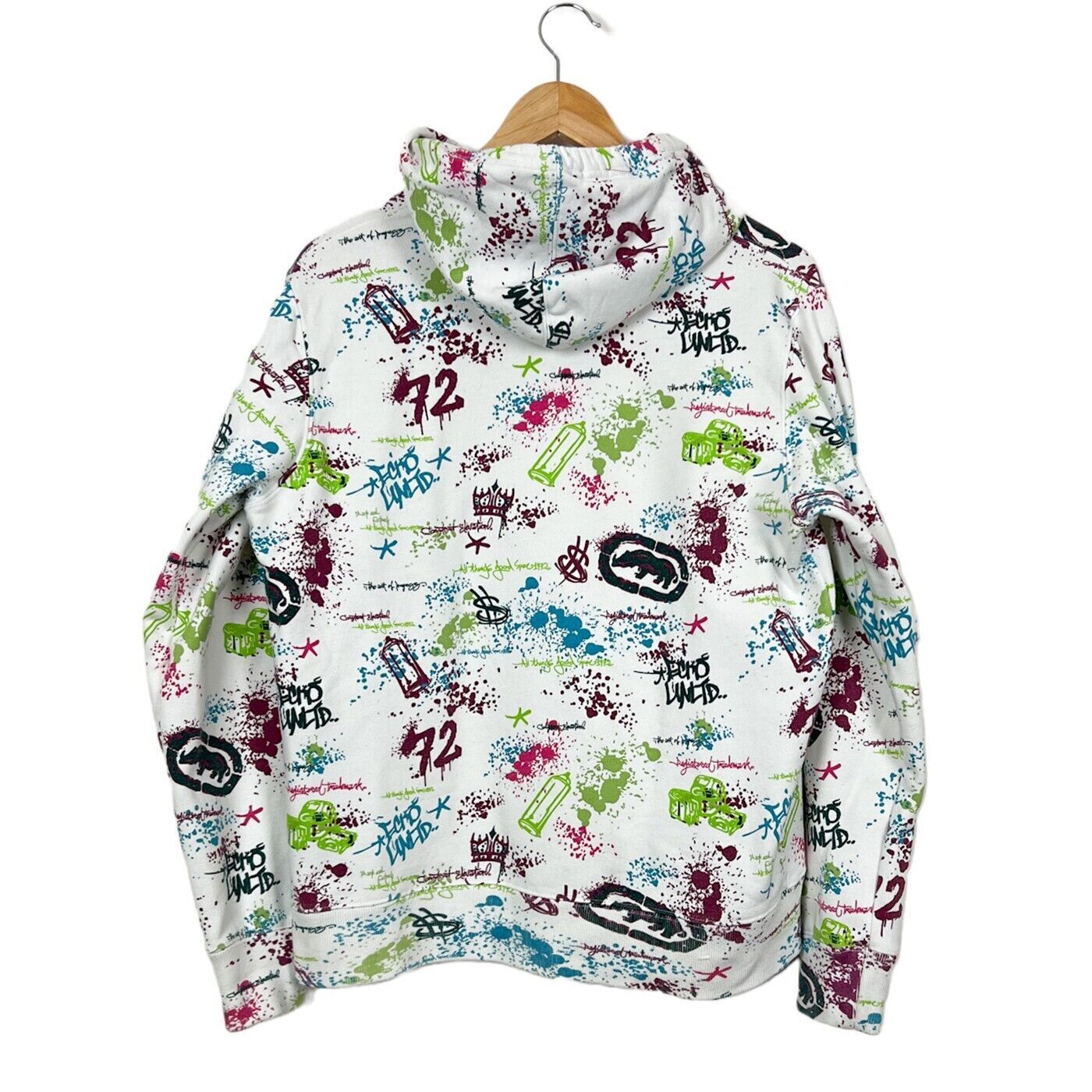 Ecko Unlimited Multicolor Graffiti Print Hoodie Size S eBay