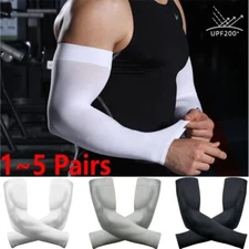 1-5 Pair UV Sun Protection Compression Sports Cooling Arm Sleeves for Men Women