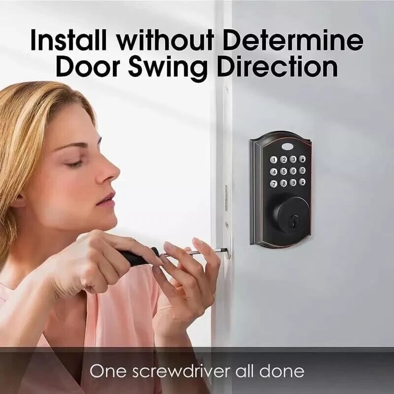 Electronic Keyless Entry Door Lock Digital Code Keypad Knob Combination ...