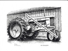 John Deere Model 620 Farm Tractor ~ Pen & Ink Print