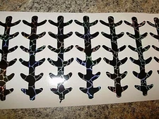 BLACK OYSTER SILVER HOLO Ladderback Die Cut Fishing Lure Tape 6 Sizes