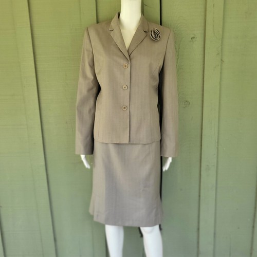 Anne Klein 2 taupe Karriererock Anzug 10 - Bild 1 von 7