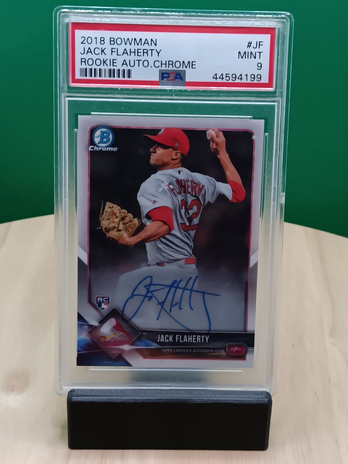 2018 Bowman Chrome Jack Flaherty #CRA-JF RC Auto PSA 9 Cardinals Tigers Dodgers 