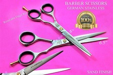BEAUTY SALON BARBER SHEARS 6.5"  6" W/ FINGER REST PREMIUM GRADE RAZOR SHARP 2
