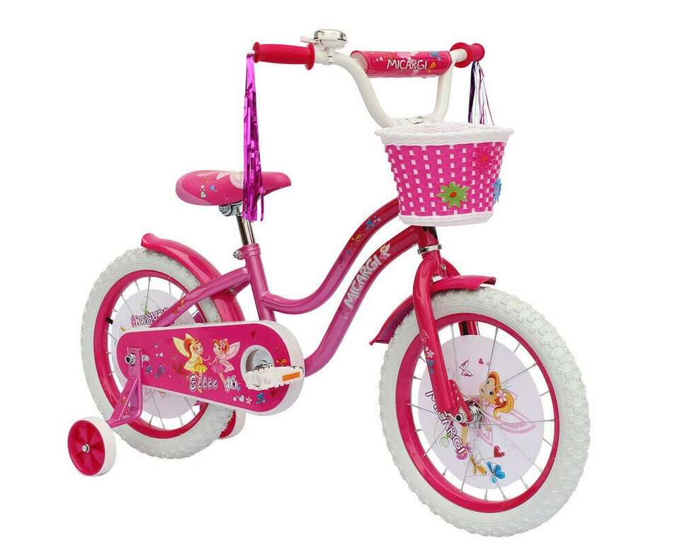 16 Zoll Mädchen Kinderfahrrad mit Stützrädern & Korb Freestyle Geschenk Fahrrad - Bild 2 von 2