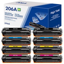 8PK W2110A Compatible For HP 206A Color Toner LaserJet Pro M255dw M282 M283fdw
