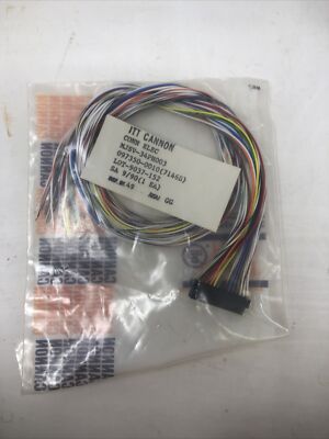 ITT CANNON 34 POSITION CABLE ASSEMBLY RECTANGULAR PLUG MJSV-34PH003 - NOS