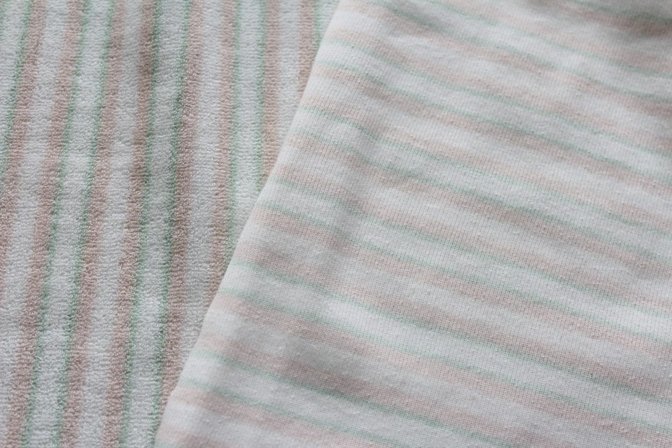 Jersey 4,30€/m² Nickiplüsch BIO-Baumwolle, gestreift 2m breit Meterware CC17 - Bild 3 von 3