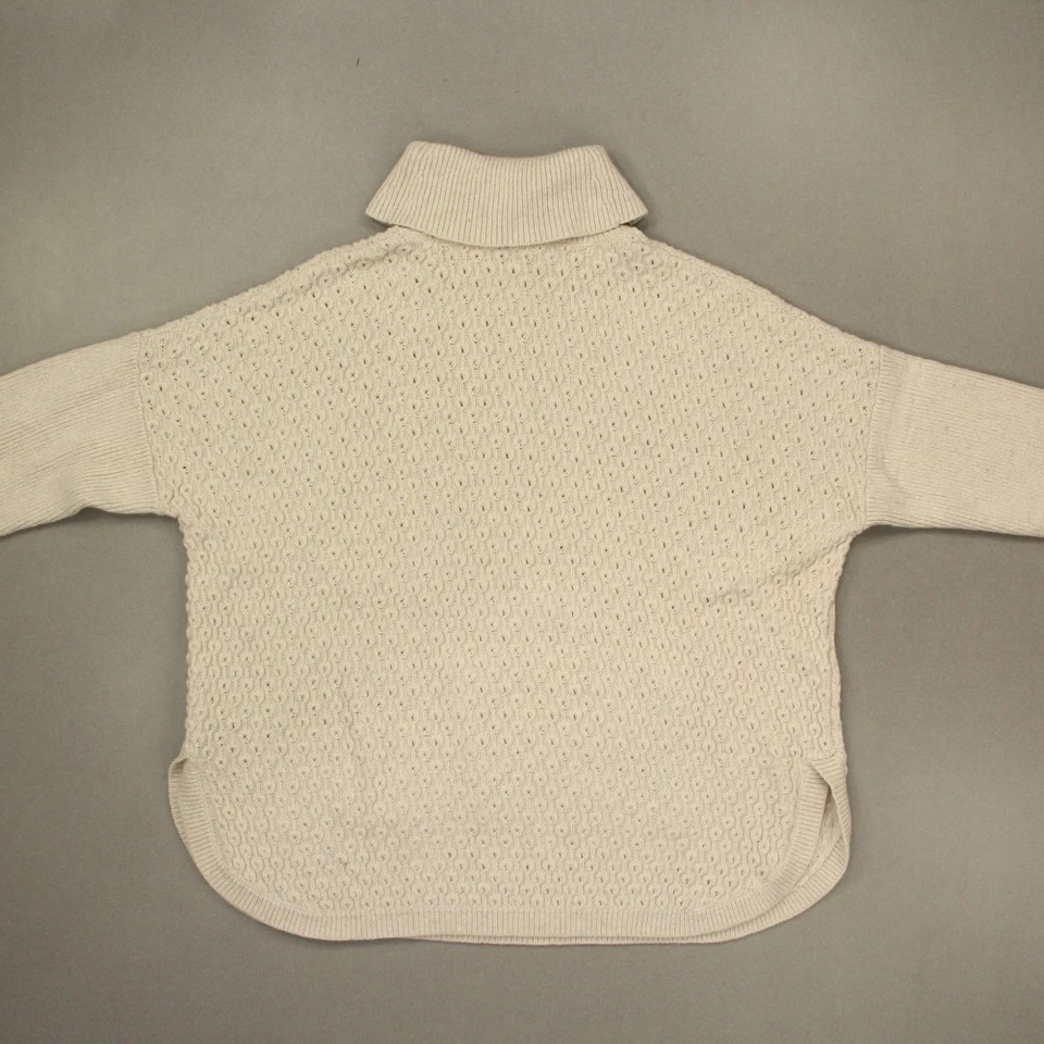 Suéter para mujer JJill mezcla de lana pescador tejido con cable cuello alto talla XL marfil Foto 2 de 4