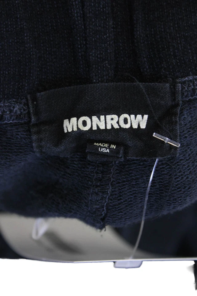 Monrow Womens Elastic Waist Straight Leg Cuffed Leg Sweatpants Blue Size M - Image 4 of 4