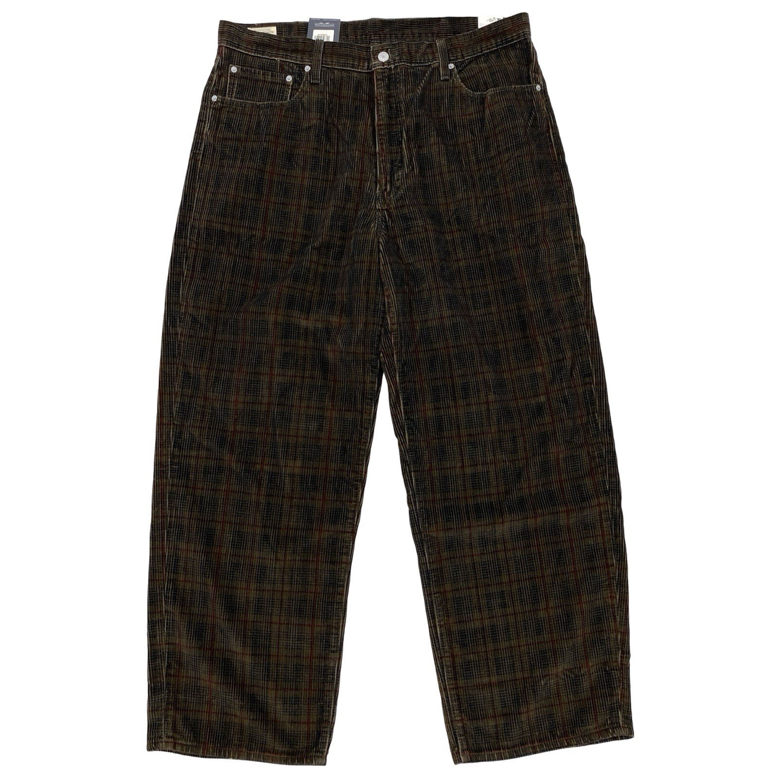 Levis 578 Baggy Mens Corduroy Pants Jeans Size 38 x 32 Ennis Plaid 100 Cotton 10590₽