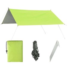 Wasserdichte Outdoor Zeltplane Tarp Sonnensegel Plane 290x290cm gr&uuml;n Camping
