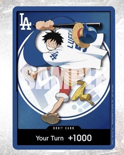 2026 Dodgers x One Piece Night Promo Card Monkey D Luffy SGA Presale Ships 7/3
