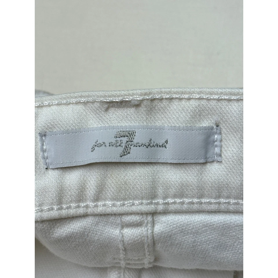 Pantalones Cortos Denim Blancos 7 For All Mankind Dorados Estampado Floral Dobladillo Deshilachado Talla 24 Nuevos sin Etiquetas Foto 4 de 4