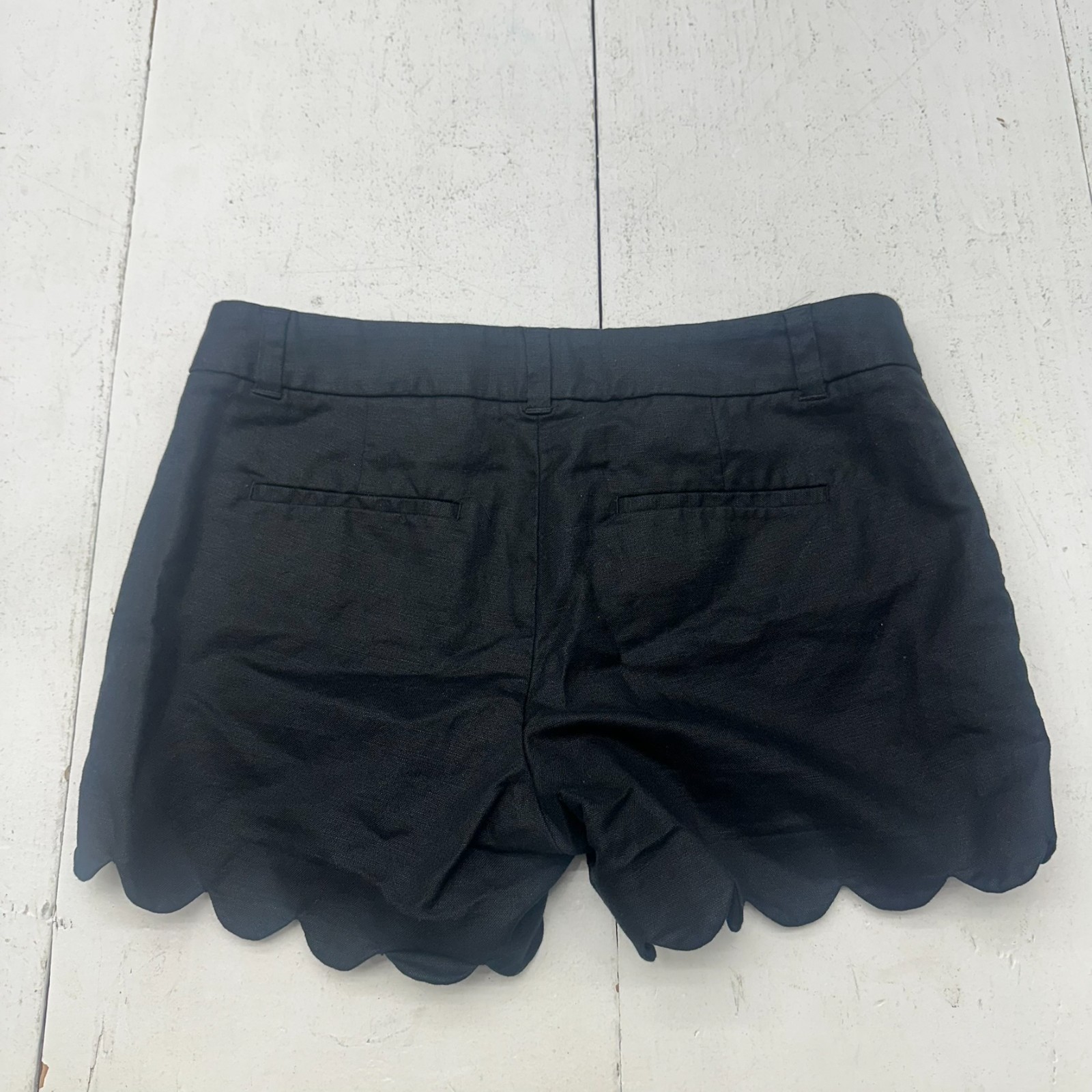 J.Crew Solid Black Basic Ruffled Hem Detail Mid R… - image 9