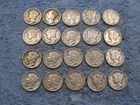 20 SILVER MERCURY DIMES WITH DATES lot 565