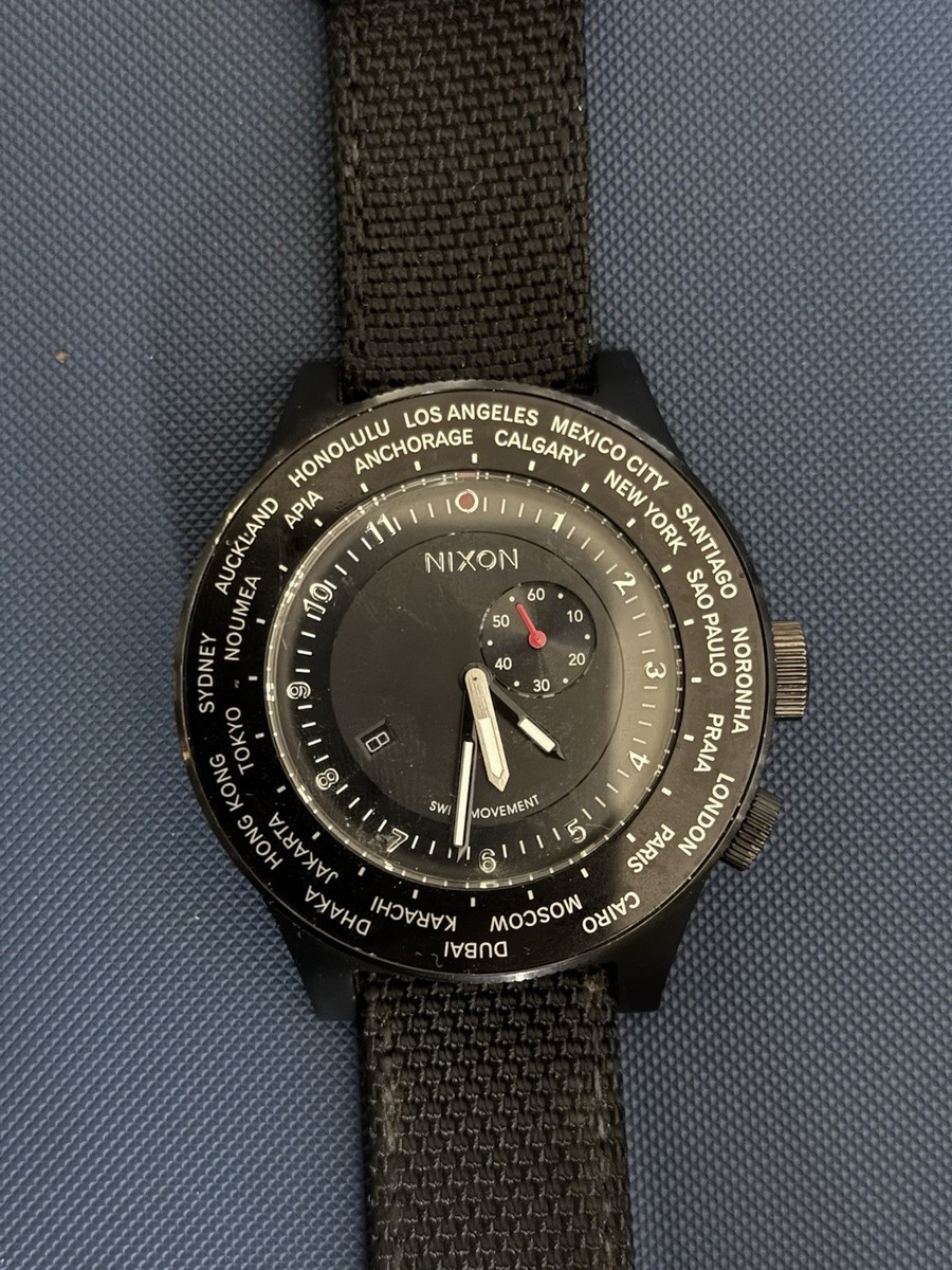 Nixon Passport Black Jetset Wrist Watch Swiss Movement Likely 