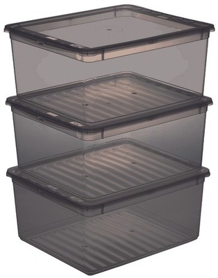 keeeper Aufbewahrungsboxen-Set ''bea'' 3x 18 L crystal-grey