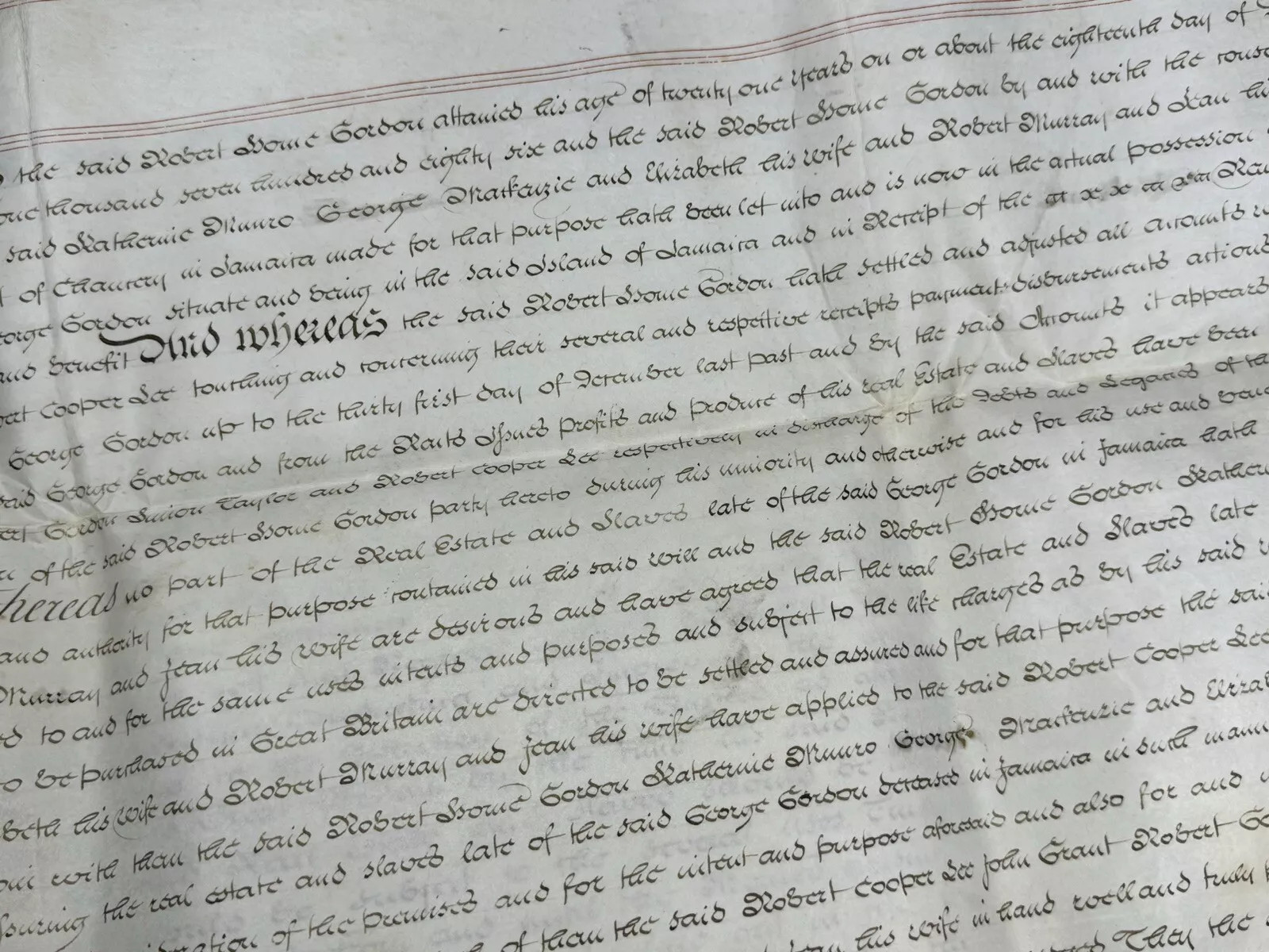 1788 Jamaica Large Plantation History Indenture Document Scotland Family