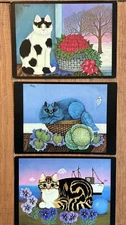 Vintage Cat Postcards 3– Kathia Bercier Art Adama  – Whimsical Cats Germany