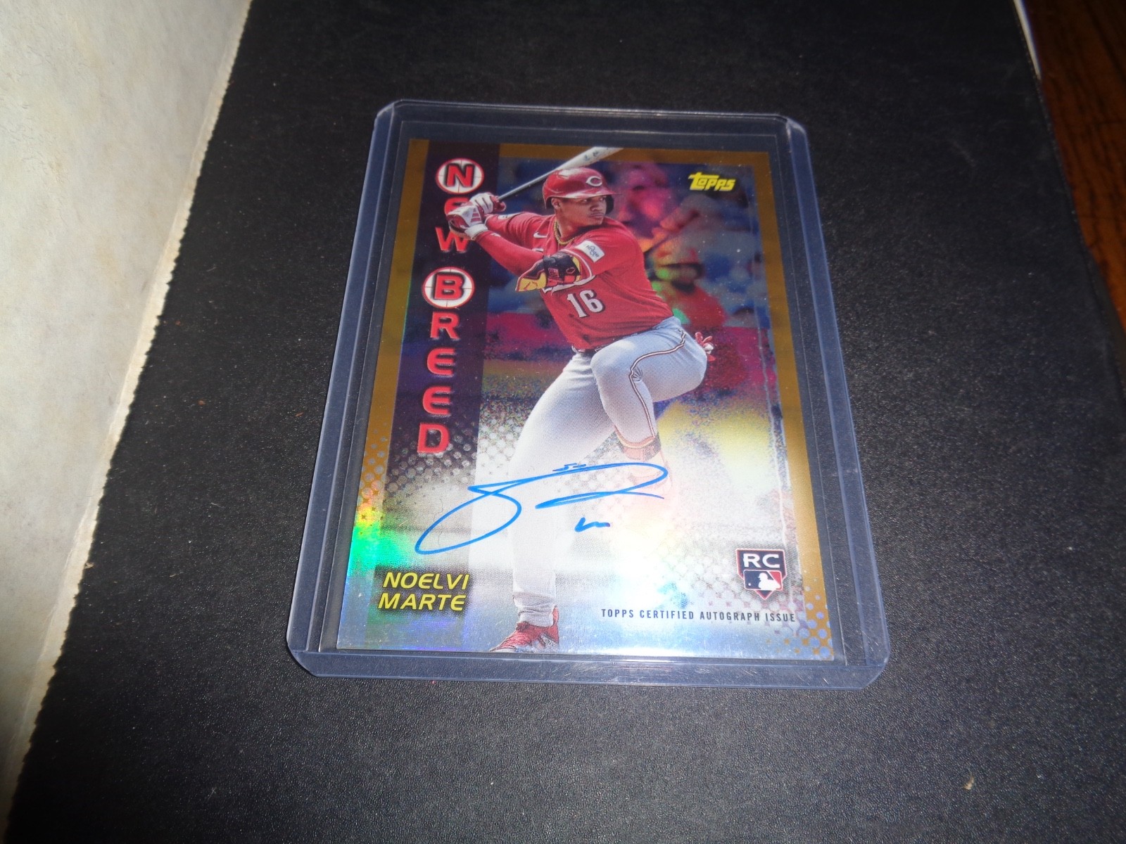 Noelvi Marte 2024 Topps Archives "New Breed" Rookie Auto GOLD REFRACTOR SSP/50!