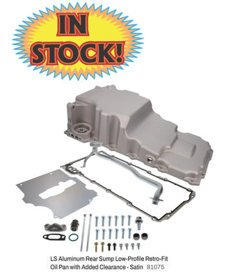 Top Street Performance 81075 - LS Aluminum Low-Profile Retro-Fit Oil Pan - Satin