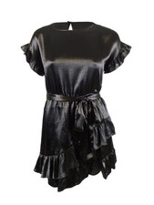 Michael Michael Kors Women's Ruffled A-Line Dress (L, Black)