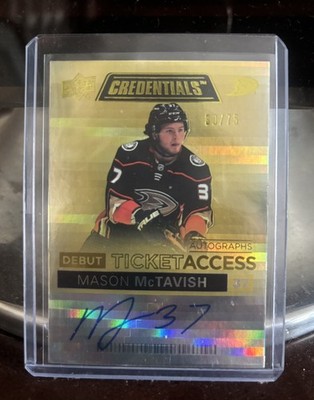 2021-22 Upper Deck Credentials MASON MCTAVISH Debut Ticket Access Auto #50/75