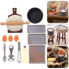 1 Set Kids Mini Cooking Set Real Food Making Durable Plastic Resin Wood