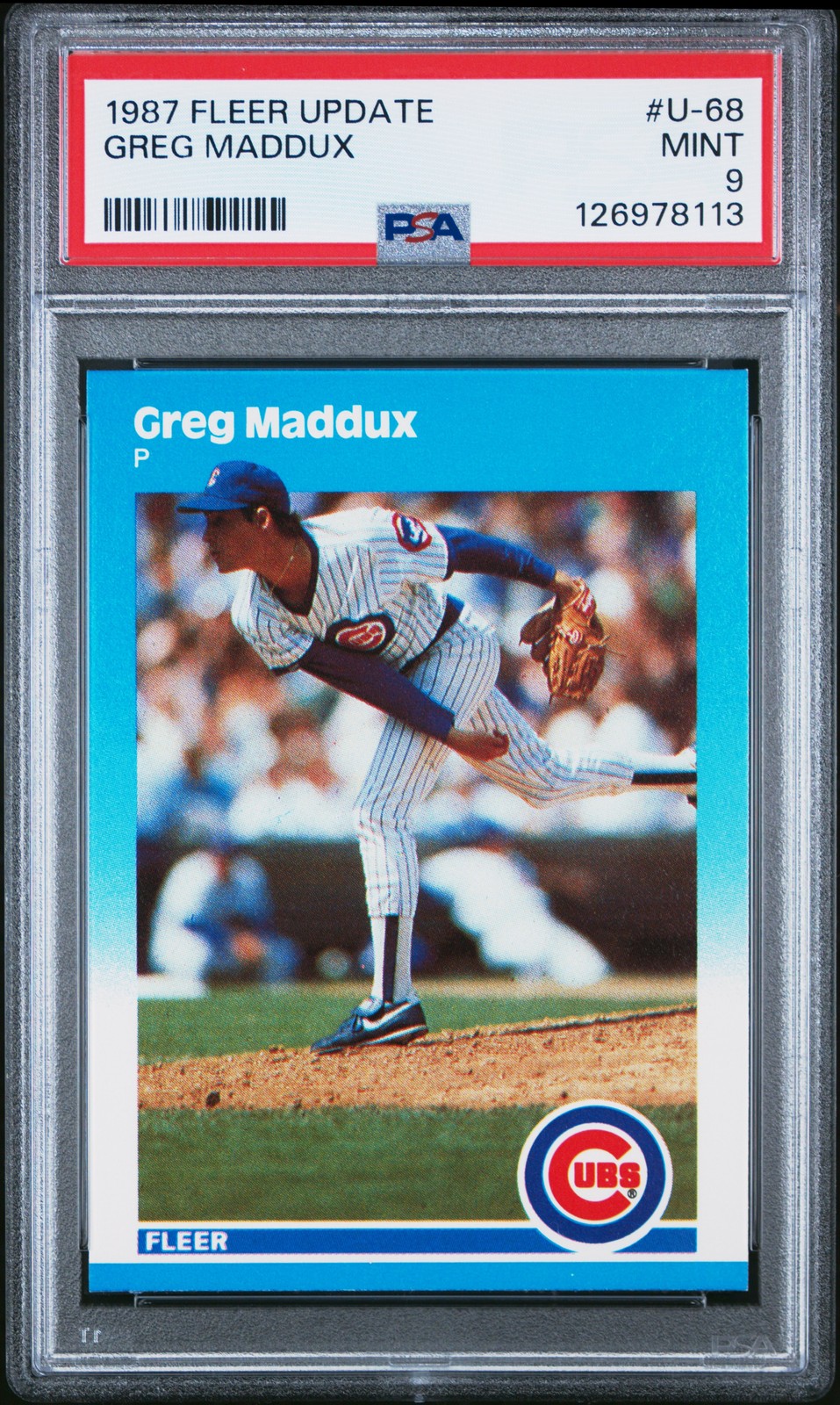 1987 FLEER UPDATE #U-68 GREG MADDUX ROOKIE RC PSA 9