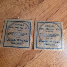 2 Vintage NOS Corwico Radio Detector Wire Cat Whiskers 5 Feet crystal Cornish