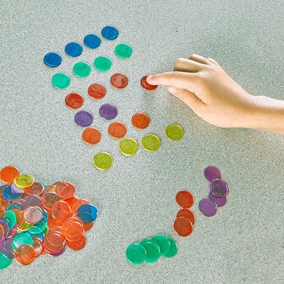 Transparente Spielsteine 250 Stück Sortieren Motorik Lernen Zählen