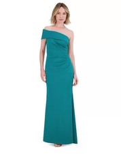 Eliza J Petite One-Shoulder Side-Gathered Evening GownSz8P $188 (A22)