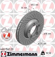 Zimmermann Bremsscheibe 460.1561.20 FüR Porsche