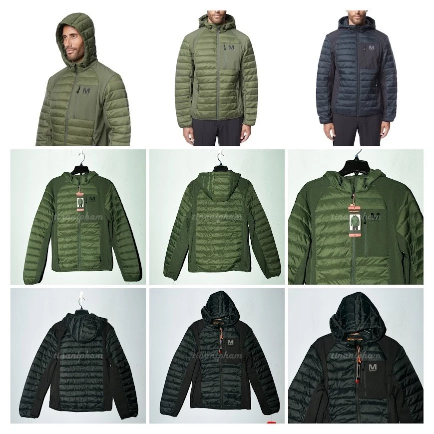 Merrell Men's Full Zip Hooded Puffer Jacket IN BLACK , GREEN
Opens in a new window or tab