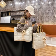 Thick Chain Tote Bags for Women Leather Big Shoulder Bag Ladies Large Capacity S