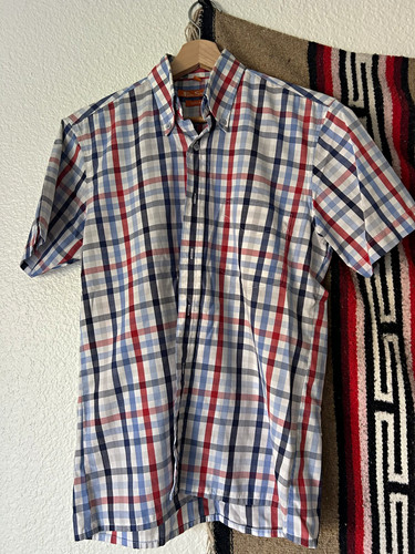 Ben Sherman, Ben Sherman Vintage Men’s Plaid Short Sleeve Button-Up Shirt Red/Blue/White S