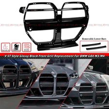 FOR 2021-26 BMW M3 G80 M4 G82 G83 V-ST STYLE ABS GLOSS BLACK NOSE GRILL GRILLE